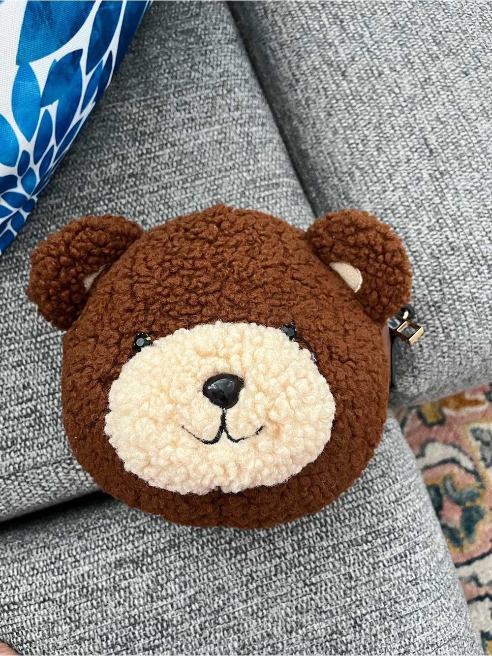 Aldo Brown Bear Sherpa Plush Crossbody Bag